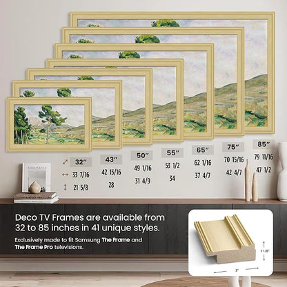 Antique White 43" Premiere Deco TV Frame - Compatible ONLY with Samsung The Frame TVs (Fits 2021-2025, LS03A, LS03B, LS03C, LS03D, LS03FA)