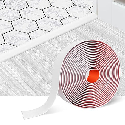 Floor Transition Strip Self Adhesive Floor Cover Strips Laminate 3" Wide Vinyl Flat Divider Transitions (7.5cm, 3.3Ft, White)