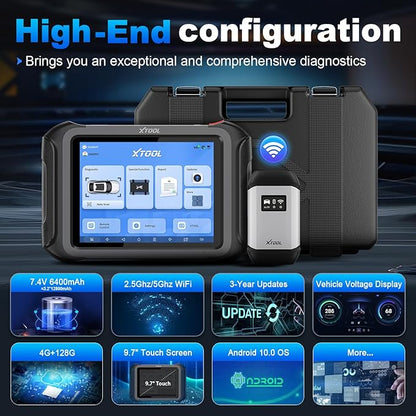 XTOOL D9S Pro Automotive Diagnostic Tool: Wireless Bidirectional OBD2 Scanner with ECU Pr0gramming/C0ding, High-End Scan Tool with Topology, 45+ Resets, Full System, PMI, FCA/CAN FD/DoIP, 3-Yr Update