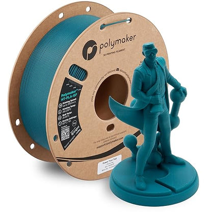 Polymaker HT-PLA-GF Filament 1.75mm Power Tool Teal, High Temp PLA for 3D Printing, Heat Resistant to 150°C, Easy to Print, Easy to Anneal, Works with Most FDM Printers, 1kg Spool