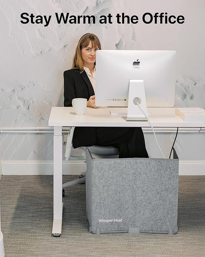 Under Desk Warmer - Silent and Energy Efficient - Personal Under Desk Heater for Legs and Feet - for Office and Home - with Thermostat and Timer