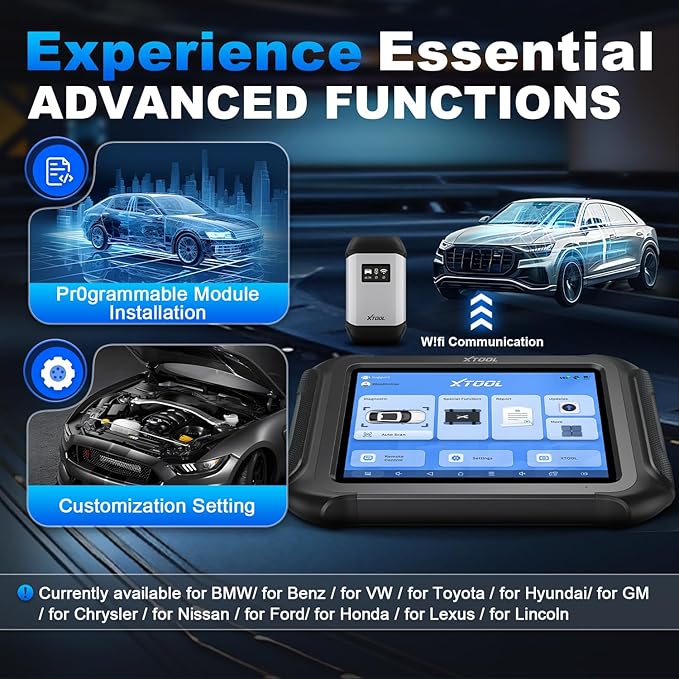 XTOOL D9S Pro Automotive Diagnostic Tool: Wireless Bidirectional OBD2 Scanner with ECU Pr0gramming/C0ding, High-End Scan Tool with Topology, 45+ Resets, Full System, PMI, FCA/CAN FD/DoIP, 3-Yr Update