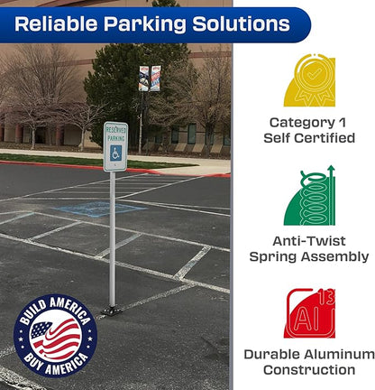 Impact Recovery - Sta-Rite Flexible Sign Post - Sign Holder - Handicap Parking Signs - Made in the USA - 78” Reserved Parking Signage