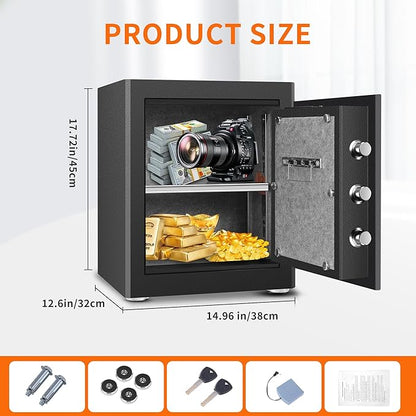 HSGCJS Biometric Fingerprint Safe, Home Safes Box with full Digital Keypad,Security Safe For Home,Office and Hotel-1.93 Cubic Feet