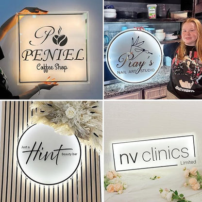 Custom Logo Business Neon Signs, Personalized Backlit Illuminated Sign, Floating Logo Sign For Business,Customize LED Light Up Sign Wall Decor for Company Beauty Salon Offices, Studio Sign