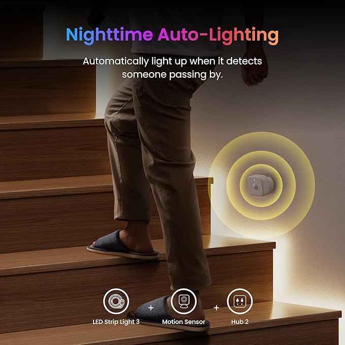 SwitchBot 16.4ft RGB LED Strip Lights for Bedroom, 12V Smart Light Strip with Matter, Works with Apple Home, Alexa, Google Home, Music Sync, Color Changing for Room, Cabinet, Party, Decor