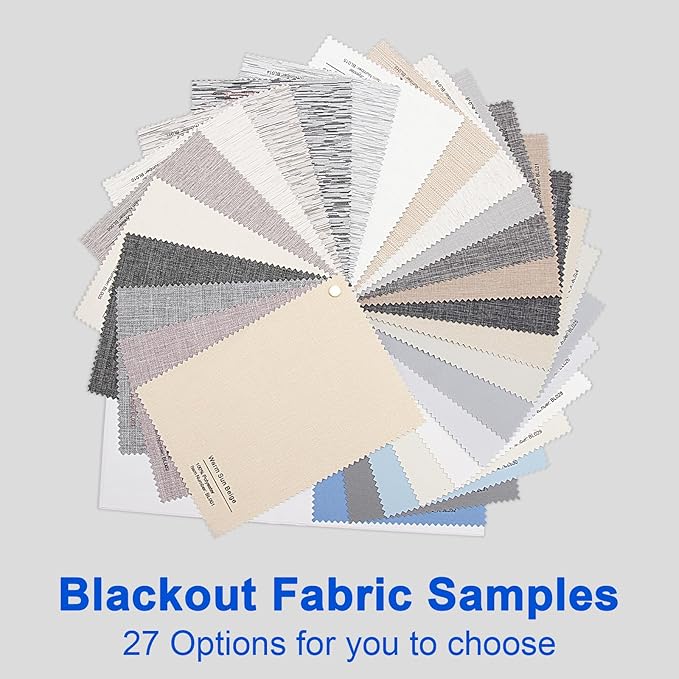 Motorized Roller Blinds with Remote Control, 100% Blackout Roller Shades Fabric Samples, Multi-Color