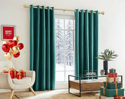 TONIAL Gold Curtain Rod 32 to 120 Inches, 7/8 Adjustable Curtain Rods for Windows 20 to 116 Inches, Splicing Drapery Rods Heavy duty with Netted Texture Finials