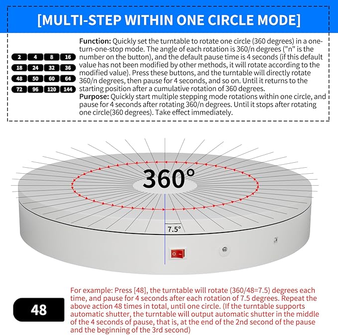 Programmable Motorized Electric Turntable Command-Controlled Rotating Platform Photography Turntable Secondary Development Motorized Electric Lazy Susan for 3D Scaner or Display with USB/Wi-Fi