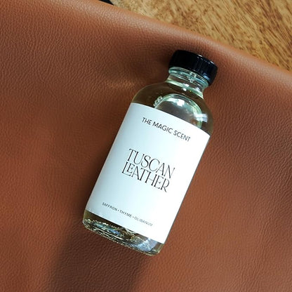 The Magic Scent Tuscan Leather Diffuser Oil - Hotel & Home Luxury Scents - Diffuser Oil Scents for Home Designed for Use in All Diffusers - 16.9 fl oz, 500 mL