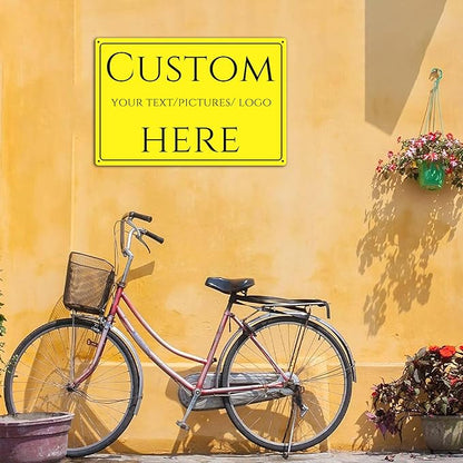 Custom Sign,Aluminum Weatherproof Metal Sign Multiple Sizes, Reflective，Double-sided，Customize for Garden, Business, Workplace, office, Home, Delivery Signs(10 * 7Inch)