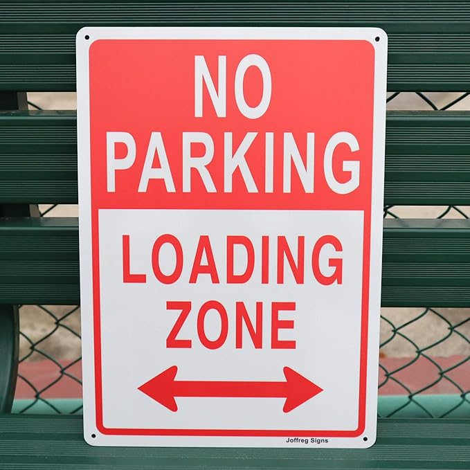 Joffreg No Parking,Loading Zone Sign,14 x 10 Inches,Reflective Aluminum,UV Printed,Weather Resistant,Waterproof,Durable Ink,Easy to Mount,Indoor Or Outdoor Use,2 Pack