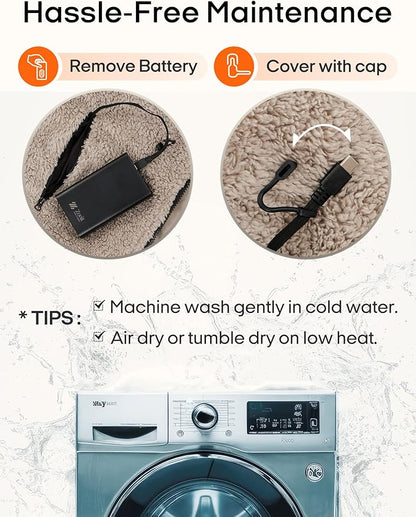 ZonLi Z-Walk Battery Operated Heated Blanket,Rechargeable 12v Portable Heated Blanket with 3 Heating Levels,Includes 20000mAh Power Bank,for Camping,Car,Stadium,Outdoors(Grey)