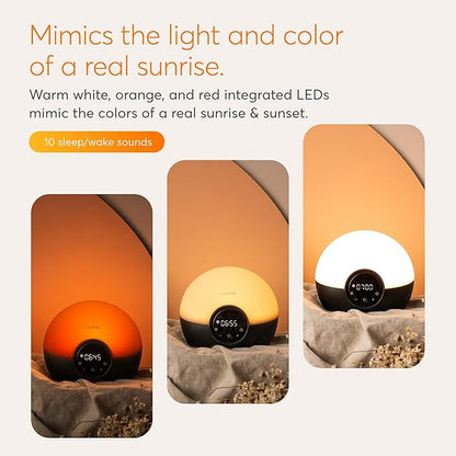Lumie Bodyclock Glow 150 - Sunrise & Sunset Alarm Clock - Bedside Lamp with Custom Light Duration - Wake-Up, Night & Reading Light - Warm LEDs