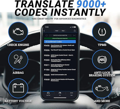 BlueDriver Bluetooth Pro OBDII Scan Tool for iPhone & Android - No Subscription Fee - OBD2 Car Scanner and Code Reader - Diagnose Check Engine, ABS, SRS, Airbag & 7000+ Issues on Vehicles 1996+
