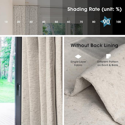 SmartWings Automatic Curtain Opener with Drapery, Motorized Vertical Blinds with Remote, Electric Closet Doors Sliding Panels Compatible with Alexa Google Homekit, 90% Blackout Milky Coffee