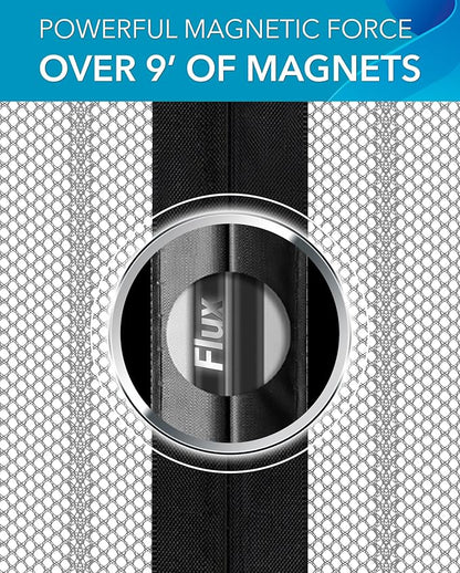 Flux Phenom Magnetic Screen Door Mesh 38x82 Inch – Easy Install, Strong Magnet Strength, Self-Sealing Mesh, Pet Tested, Hands-Free Entry, Doors Screen Magnetic Closure, Keeps Bugs Out - Gray