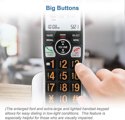 AT&T BL102-2 DECT 6.0 2-Handset Cordless Phone for Home with Answering Machine, Call Blocking, Caller ID Announcer, Audio Assist, Intercom, and Unsurpassed Range, Silver/Black