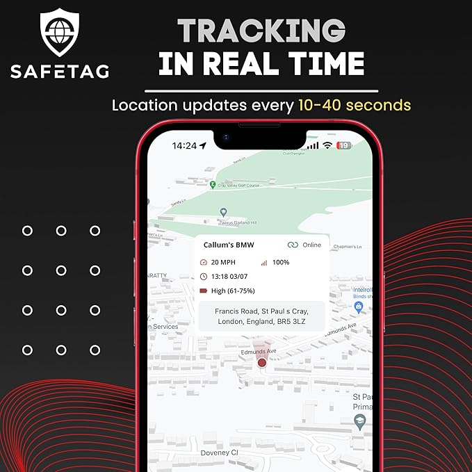 Mini 4G - 4G LTE Rechargeable Mini GPS Tracker, Car, Van, Motorbike etc. 34-205 Countries, Real Time Tracking and Notifications, 7 Day Free Trial - Sim Included, 12 Month Warranty