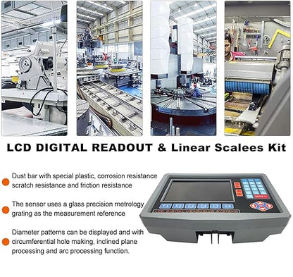 2/3 Axis Digital Readout and TTL Precision Linear Glass Scale DRO Encoder for Milling Lathe. Note:Display&Scales Sold Separately,Pls Select The Size Options! (2 Axis LCD Digital Readout ONLY!)