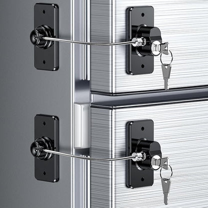 2 Pack Refrigerator Door Lock with Adhesive, No Tools Required, Child Proof Fridge Door Lock for Kids and Pets, Self Adhesive Latch for Freezer, Cabinets, Drawers, Windows (Patent)