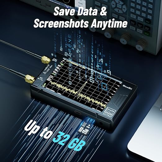 SeeSii TinySA Ultra+ ZS407 7.3GHz Spectrum Analyzer: 2025 Upgraded 4 Inch HW V0.5.4 100kHz-7.3GHz Handheld Tiny Frequency Analyzer - 2-in-1 RF Signal Generator 100kHz to 900MHz MF/HF/VHF UHF