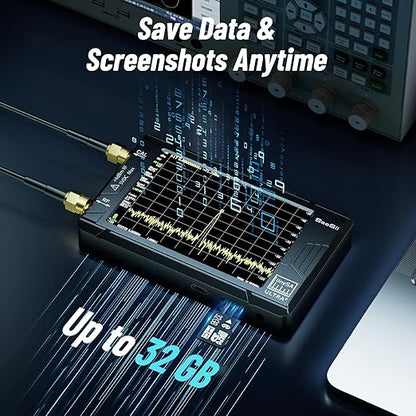 SeeSii TinySA Ultra+ ZS407 7.3GHz Spectrum Analyzer: 2025 Upgraded 4 Inch HW V0.5.4 100kHz-7.3GHz Handheld Tiny Frequency Analyzer - 2-in-1 RF Signal Generator 100kHz to 900MHz MF/HF/VHF UHF