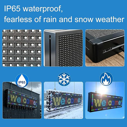 P10(77"*20") Outdoor Open Programmable Scrolling Led Sign Custom Wifi Led Signs For Wall Digital Signage Message Board Business Signs Board For Outside Advertising Sign Screen Panel