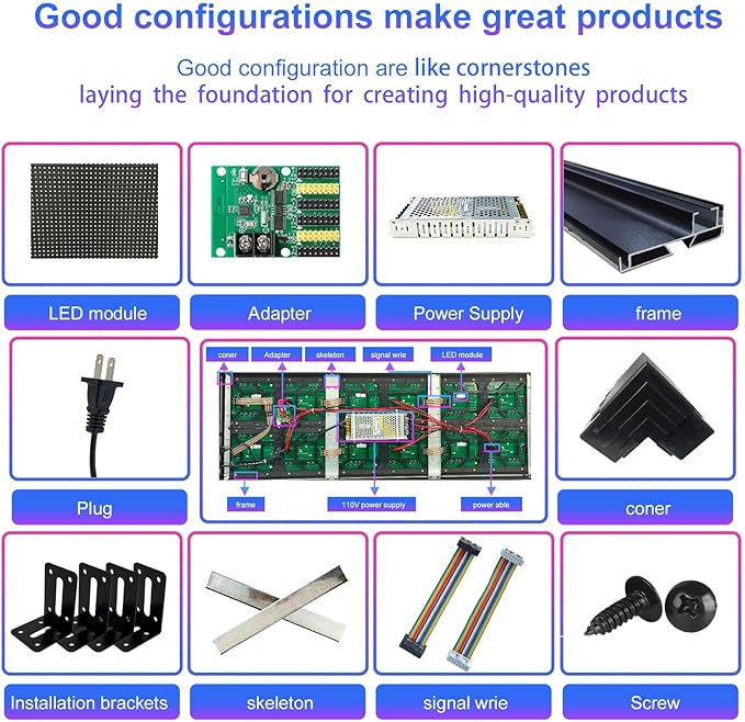 Programmable Scrolling LED Sign Outdoor Signs for Businesses Pantalla LED Para Publicidad Waterproof Digital Display Board - Custom Electronic Message Panel for Wall (Letrero) 26"X14"