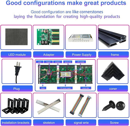 Programmable Scrolling LED Sign Outdoor Signs for Businesses Pantalla LED Para Publicidad Waterproof Digital Display Board - Custom Electronic Message Panel for Wall (Letrero) 26"X14"