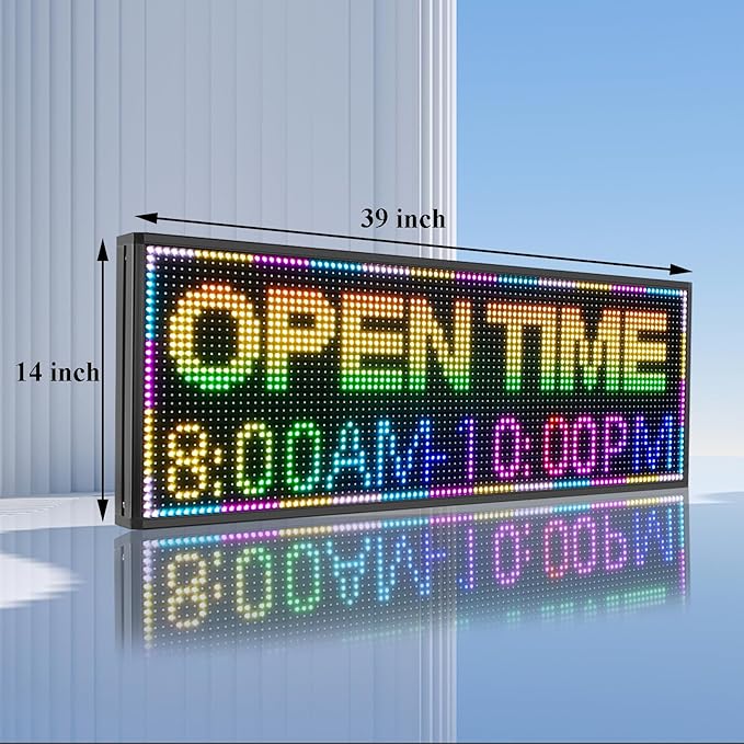 Outdoor P10 Led Scrolling Sign RGB Full Color by WIFI Control With High Brightness led sign Programmable for Business Advertising Board (39''x14'')