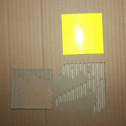 Non Fading Fluorescent Yellow Reflective Stickers 4 inch X 4 inch, Outdoor Waterproof High Visibility Safety Adhesive Reflector (100 Pcs)
