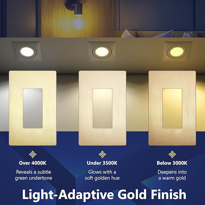 LIDER Brushed Finish Decorator Switch Cover, Screwless Wall Plate, Mid-Size 1-Gang 4.88" x 3.11", Unbreakable Polycarbonate Thermoplastic, UL Listed, LSWP-31M-BGD, Brushed Gold
