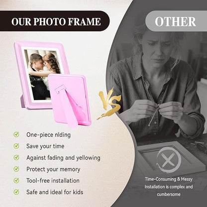 Pink 5x7 Picture Frame with Acrylic Front 10 Pack, ABS Frame for 5x7 or 4x11 Photos, Shatterproof UV-Resistant Tabletop Photo Frame, Vertical/Horizontal Display for Home Décor