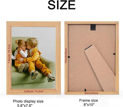 Custom Canvas Photo Prints with 8x10in Picture Framed, Personalized Picture Canvas Wall Art, Wall and Tabletop Display Photo Frame for Family Gifts for Mom/Men (Wood)