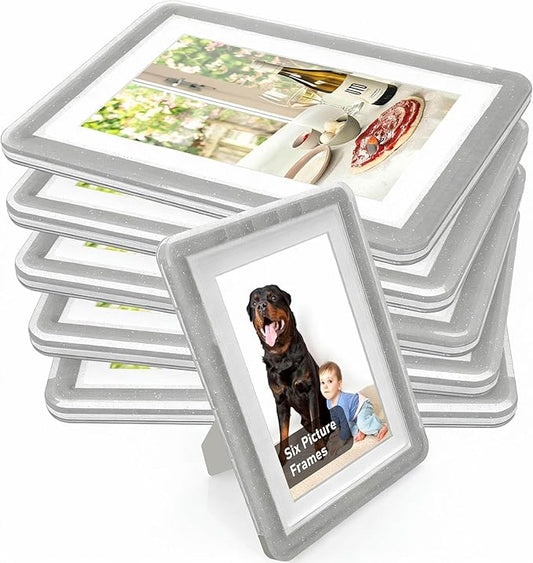 5x7 Picture Frame, Clear Acrylic Photo Frame with White Mat for 4x6 Photos, One-Piece Shatterproof Tool-Free Design, UV-Resistant Waterproof Tabletop Frame for Home Office Decor with 10-Year Warranty
