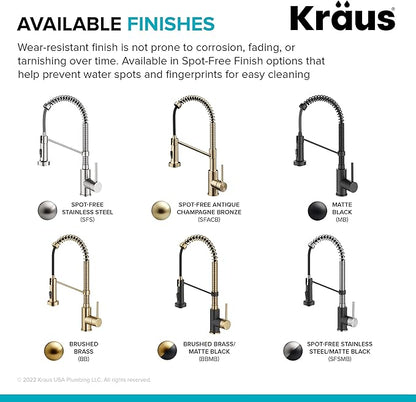 KRAUS Bolden Touchless Sensor Commercial Style 2-Function Single Handle Pull Down Kitchen Faucet in Spot-Free Brushed Brass, KSF-1610BB