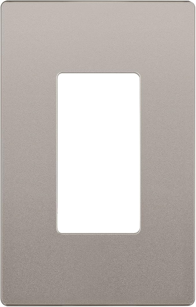 LIDER Matte Finish Decorator Switch Cover, Screwless Wall Plate, Mid-Size 1-Gang 4.88" x 3.11", Unbreakable Polycarbonate Thermoplastic, UL Listed, LSWP-31M-NK, Nickel