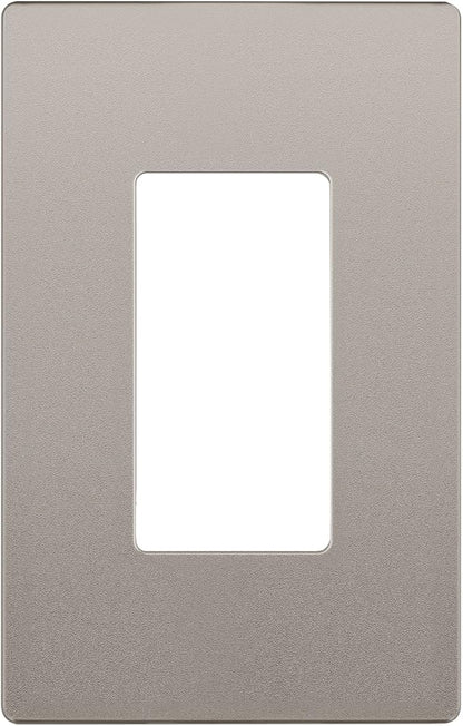 LIDER Matte Finish Decorator Switch Cover, Screwless Wall Plate, Mid-Size 1-Gang 4.88" x 3.11", Unbreakable Polycarbonate Thermoplastic, UL Listed, LSWP-31M-NK, Nickel
