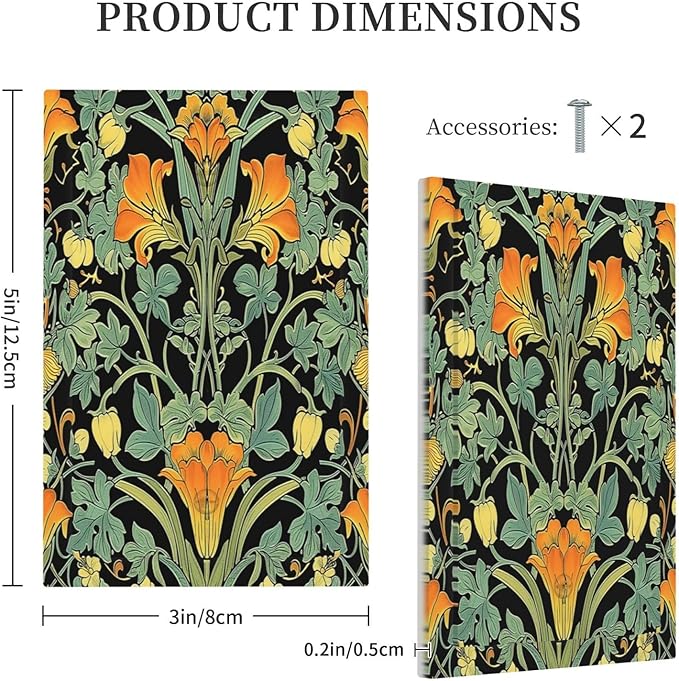 Light Switch Cover Plate William Morris Vintage Floral Green Yellow 1 Gang No Device Blank Electrical Wall Plates Faceplate Decorative Switch Plate for Bedroom Home Decor