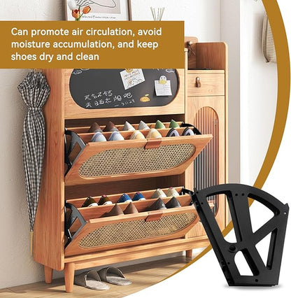 Shoe Cabinet Hinges, 2 Layers Shoes Drawer Cabinet Hinges Flip Frames Turning Rack Replacement Cabinet Flip Frame Shoe Cabinet Hardware Plastic Replacement