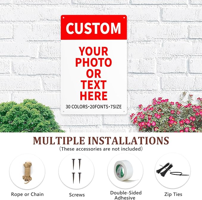 Bulk Custom Signs Outdoor Metal Sign Personalized Signs for Business, Office, Home, Road Signs, Garden Signs, Parking Signs, Decorative Signs, 6''x8''