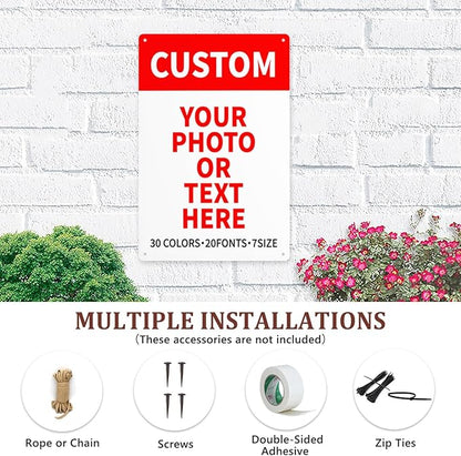 Bulk Custom Signs Outdoor Metal Sign Personalized Signs for Business, Office, Home, Road Signs, Garden Signs, Parking Signs, Decorative Signs, 12''x18''