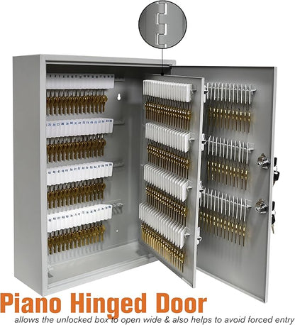 BankSupplies STEELMASTER 320 Key Cabinet - Dual Lock Control Key Box - Welded 22 Gauge Steel Construction - Scratch Resistant - Write-On Key Tags for Easy Identification