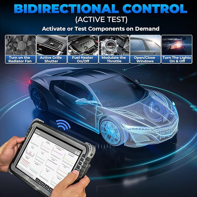 TOPDON Scanner Phoenix Plus, OE-Level ECU Code Scan Tool with Bidirectional Control, Topology Map, All System, 41+ Services, FCA SGW AutoAuth, V.A.G Guided, 2-Years Free Update, Module Configuration