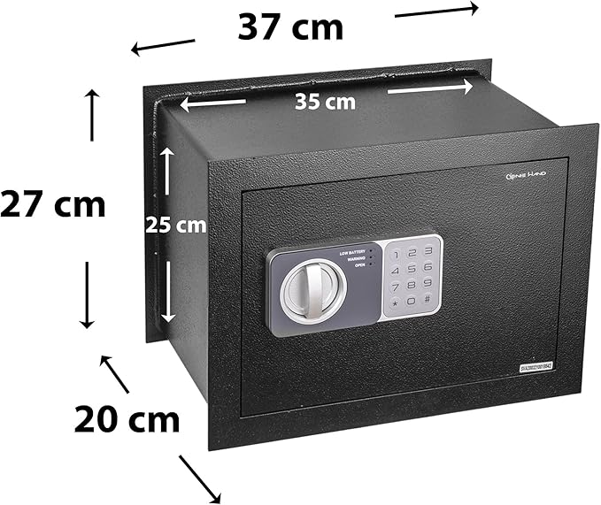 Genie Hand – Time Delay Safe, Anti Robbery Safe Box, Timed Controlled Opening – B-Class Lock – Anti Bounce Technology (Wall – Medium)