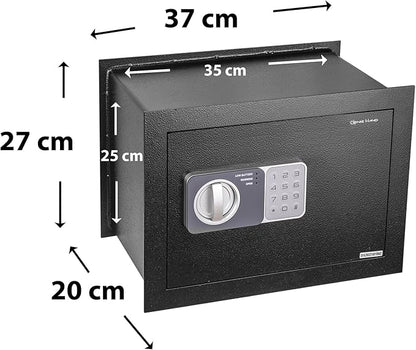 Genie Hand – Time Delay Safe, Anti Robbery Safe Box, Timed Controlled Opening – B-Class Lock – Anti Bounce Technology (Wall – Medium)