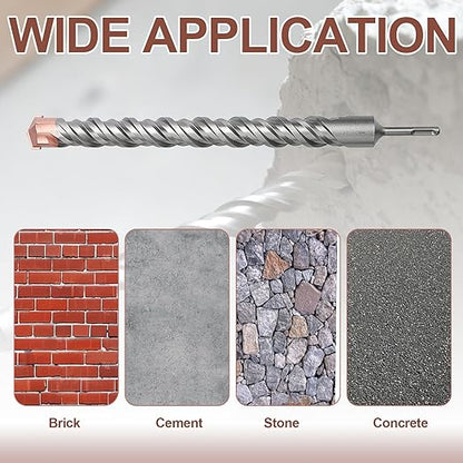 3/8 x 29 x 31.5 inch (10x800mm) SDS Plus Masonry Drill Bit, Rotary Hammer Drill Bit,Concrete Drill Bit for Concrete, Brick, Block (31.5 inch / 800mm Length, 3/8 inch (10mm))