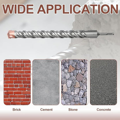 1-1/4 x 23.6 inch (32x600mm) SDS Plus Masonry Drill Bit, Rotary Hammer Drill Bit,Concrete Drill Bit for Concrete, Brick, Block,1-1/4 x 21 x 23.6 inch