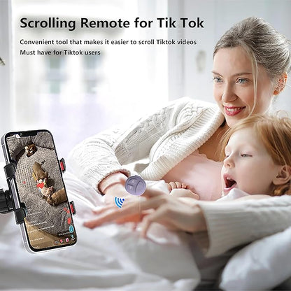 TikTok Scrolling Ring Bluetooth Camera Remote Control Page Turner for iPhone iPad Android Ebook Reading Scrolling Ring for iPhone TikTok (Purple Single Ring)